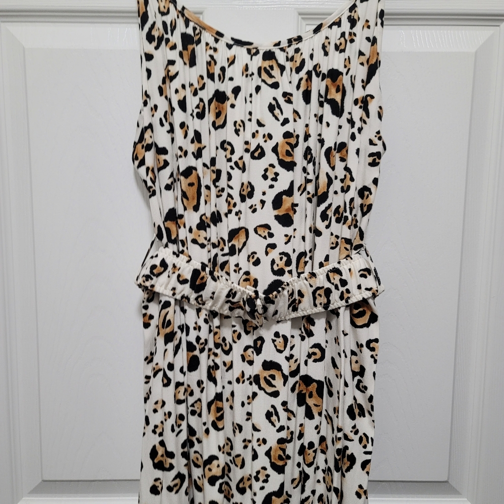 Corey Lynn Calter Arabella Midi Sundress Leopard Print Sleeveless Spaghetti Stra - Picture 4 of 10